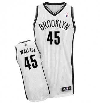 NBA Brooklyn Nets 45 Gerald Wallace Authentic White Jerseys